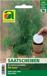 Dill "Basic":   Bildet kompakte Pflanzen mit sehr feinen, dunkgelgrünen, besonders aromatisc