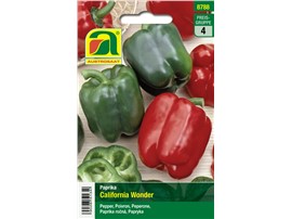 Paprika "California Wonder":   Diese frühe Sorte bringt mittel- bis dunkelgrüne, rot abreifende, mittelgroß
