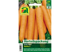 Karotten, Möhren "Nantes 2":   Eine sehr feine, zartfleischige Sorte, die auch gut lagerfähig ist.