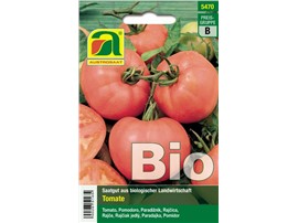Tomate BIO "Berner Rose":   Eine Fleischtomate mit ausgezeichnetem Geschmack. Kultiviert wird an Stöcken