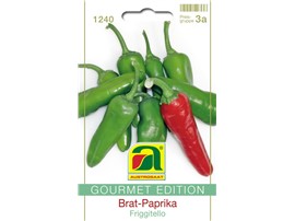 Brat-Paprika "Friggitello":   Die 7-10 cm langen Früchte werden grün oder rot geerntet.   Tipps für die 